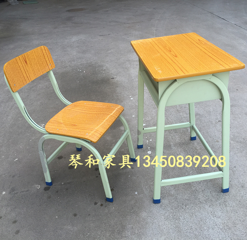 小学中学大学课桌椅儿童学校学习桌椅校园校具培训桌凳单人写字台|ru