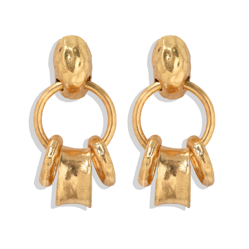 New Fashion Simple Ring Earrings Alloy Plating Earrings Wholesale display picture 8