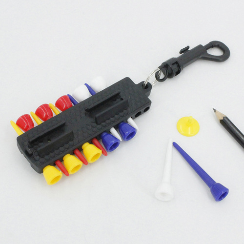 Factory direct sales golf spike holder portable ball fork ball mark green fork storage can be sold cross-border