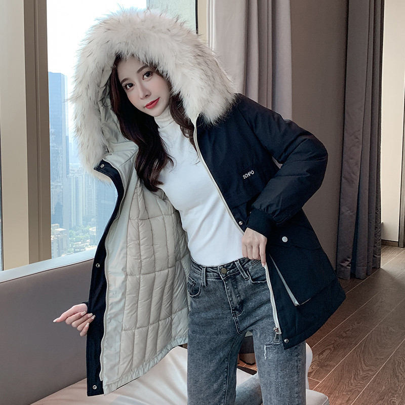 加厚派克服女短款2020年新款棉服韩版宽松毛领棉衣冬季外套棉袄子