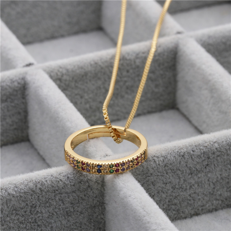 Jewelry Micro-set Zircon Ring Necklace Ladies Necklace Copper Necklace Wholesale Nihaojewelry display picture 7