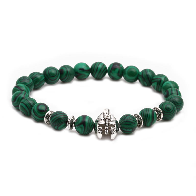 Malachite Owl Buddha Head Codo Set Pulsera Lion Head Elephant Beaded Bracelet display picture 7