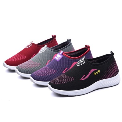 新款女运动棉鞋冬季百搭休闲低帮圆头平跟套脚女女鞋厂价直销