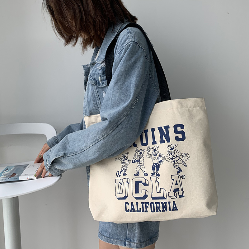 Nueva gran capacidad bolsa de lona de hombro de las mujeres de estilo japonés ulzzang chica suave lindo anime viaje bolsa de yoga ins