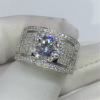 Platinum ring, jewelry, Korean style, 24 carat, diamond encrusted, European style