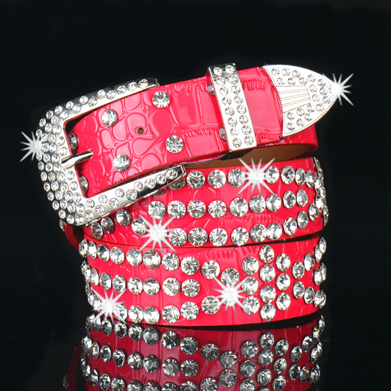 Estilo De Moda Leopardo Cuero Sintético Aleación Embutido Diamantes De Imitación Mujeres Cinturones De Cuero 1 Pieza display picture 2