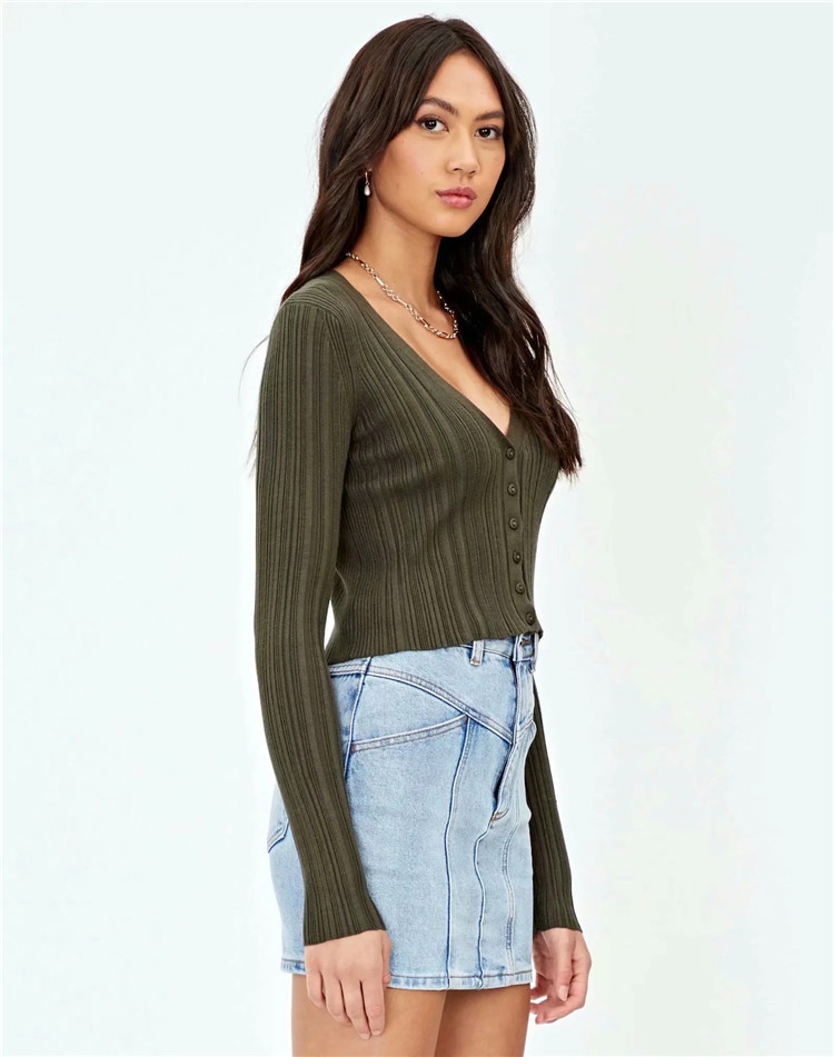 autumn Fashion women s casual all-match solid color knit sweater  NSLD13689