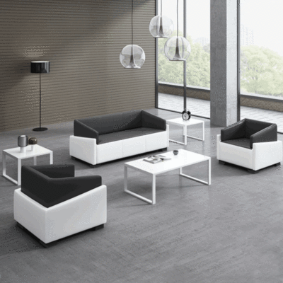 广东办公家具办公室西皮沙发商务单人三人位会客接待沙发组合新款