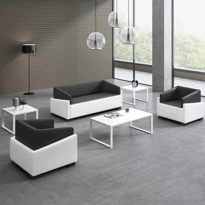 广东办公家具办公室西皮沙发商务单人三人位会客接待沙发组合新款