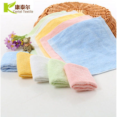 Bamboo fiber towel soft water uptake 25*25 kindergarten household Towel Plain colour Plain weave Bamboo fiber Kerchief