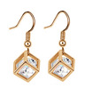 Fashionable sophisticated zirconium, earrings, Rubik's cube, South Korea, Korean style