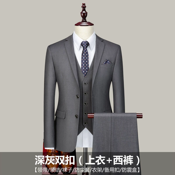 A dark gray double buckle (top+trousers)