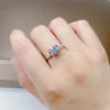 Stone inlay, wedding ring, custom made, platinum 950 sample