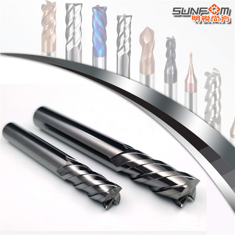 CNC整体金属陶瓷4刃65度高硬耐磨数控平刀球刀镜面精加工钢立铣刀