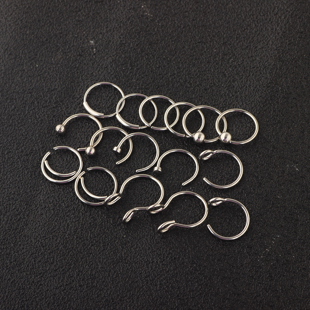 16Pcs Rose Gold Stainless Steel Lip Nose Nail Rings Floral Piercing Jewelry Set - Best Selling Amazon Accessories detail image 6