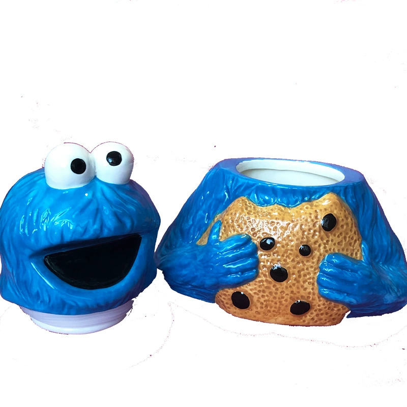 Sesame Street cartoon three -dimensional ceramic candy biscuits jar