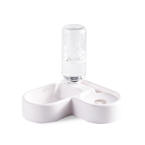 Creative pet supplies pet bowl corner double bowl automatic waterer feeding bowl multi-functional cat bowl right-angle bowl