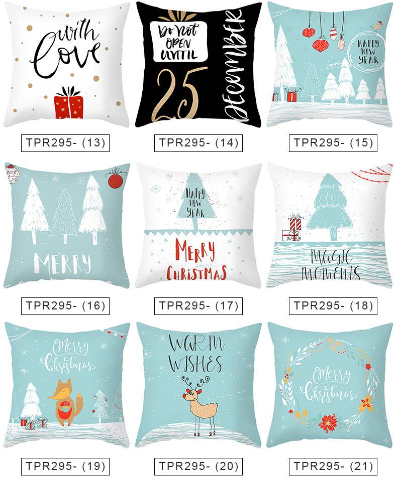 Christmas Cartoon Printing Sofa Cushion Peach Skin Pillowcase Wholesale Nihaojewelry display picture 9