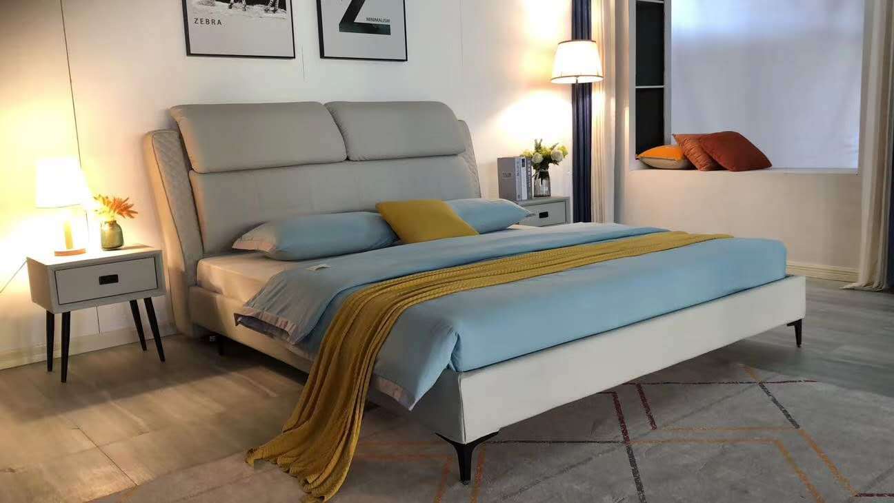 2020新款 科技布高端双人床 1.5/1.8乘2米 现代轻奢床 简约耐用款|ru