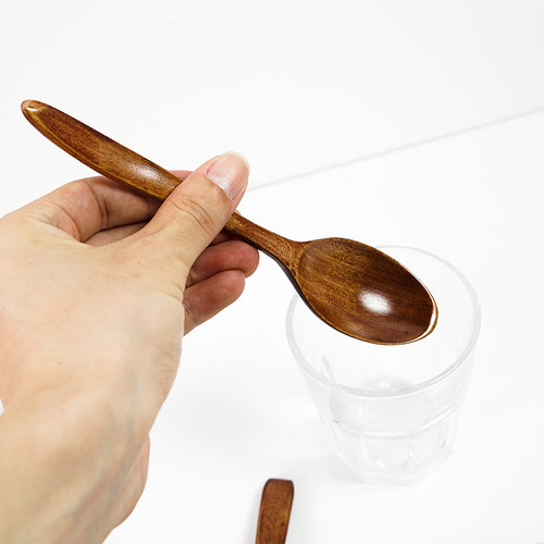 Phoebe long and short handle small wooden spoon Japanese style children's small spoon honey spoon stirring coffee spoon wooden spoon spoon wholesale