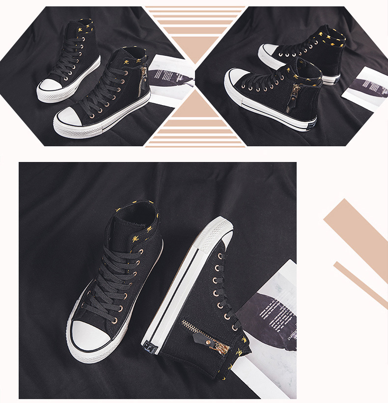 Nieuwe hoge canvas schoenen dames S-schoenen Koreaanse versie van de studenten Alle match sneakers Casual schoenen met hoogteverhoging Kleine witte schoenen_voghion.com