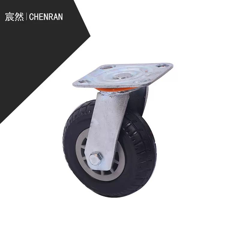 重型推车轮子万向轮耐磨橡胶轮4寸5寸脚轮搬运车装卸通用型搬运轮