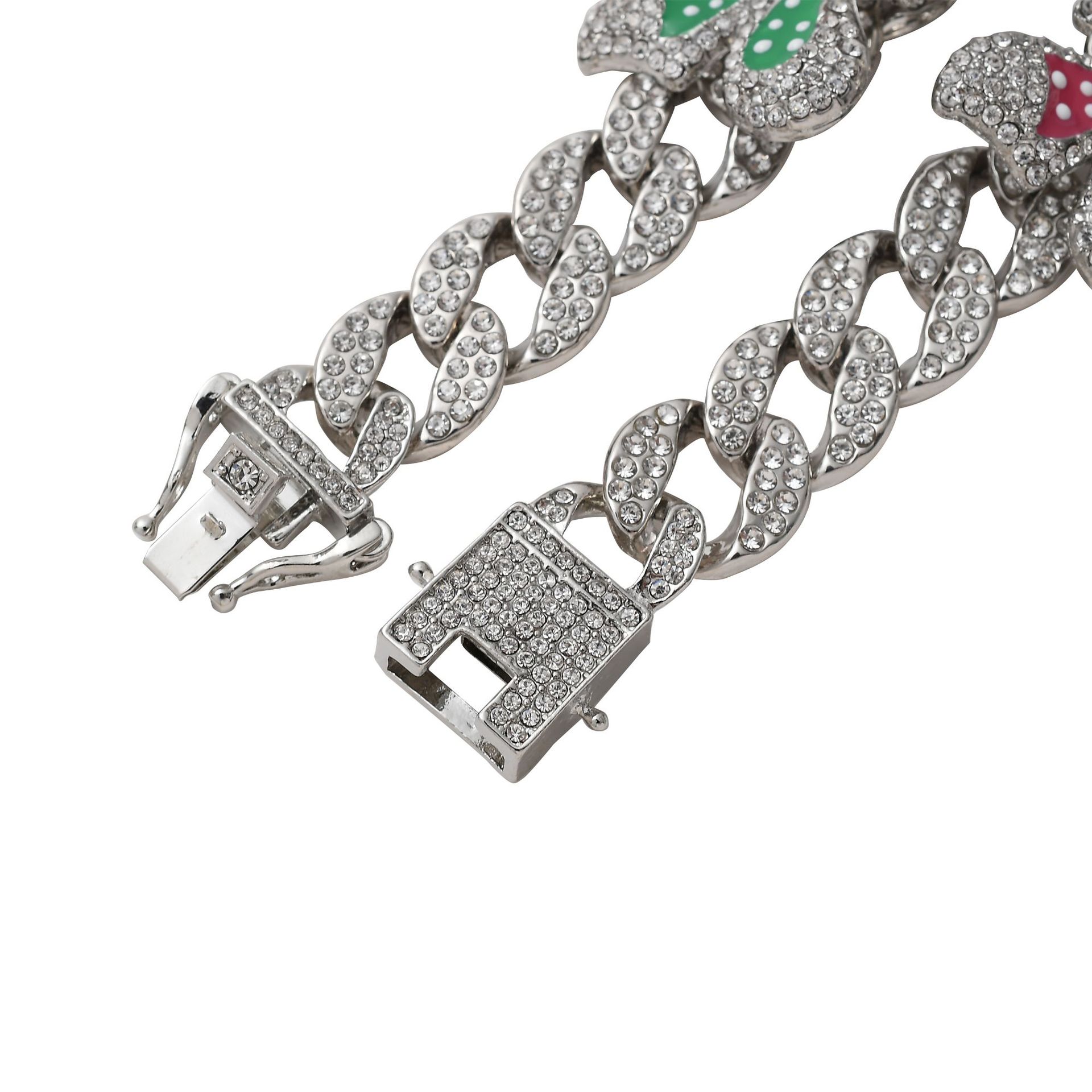 Butterfly Ankle Chain With Rhinestone Bow And Cuban Link Style_voghion.com