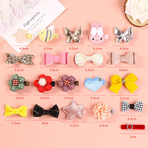21208 Children's Hair Clip Set Flower Bow Side Clip Hair Accessory Sweet Cross-border Glitter Sequin Hair Clip