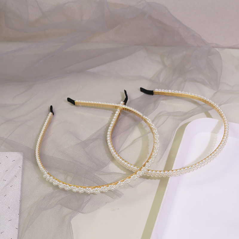 Mode Einfarbig Künstliche Perle Haarband 1 Stück display picture 3