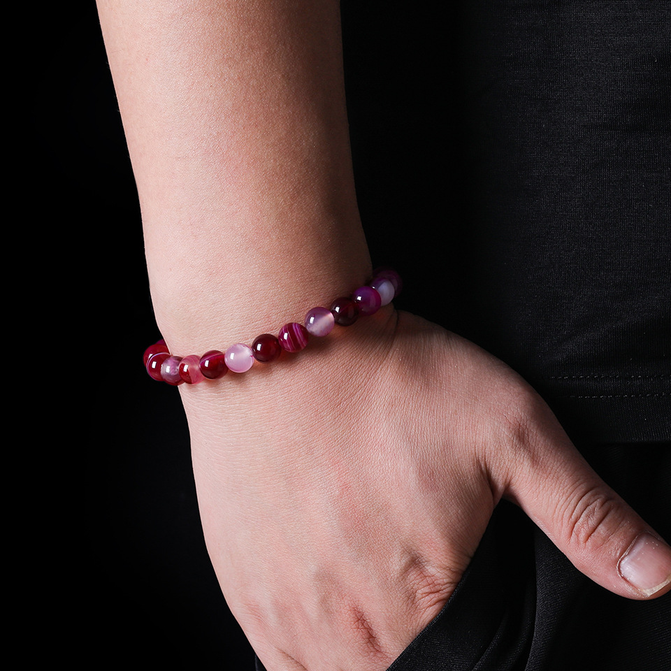 Fashion Natural Stone Good Luck Purple Bead Bracelet Wholesale display picture 3