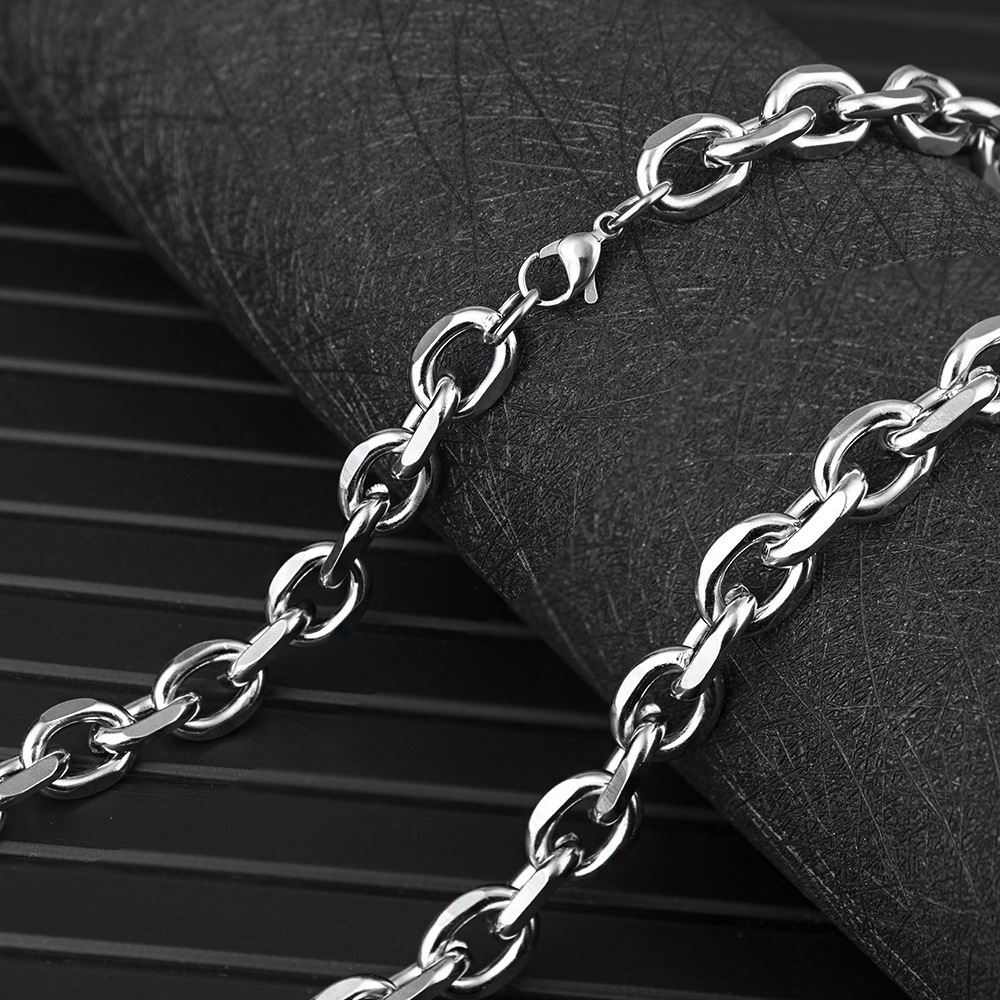 Stainless Steel Chain Necklace For Men And Women Interlocking Ring_voghion.com