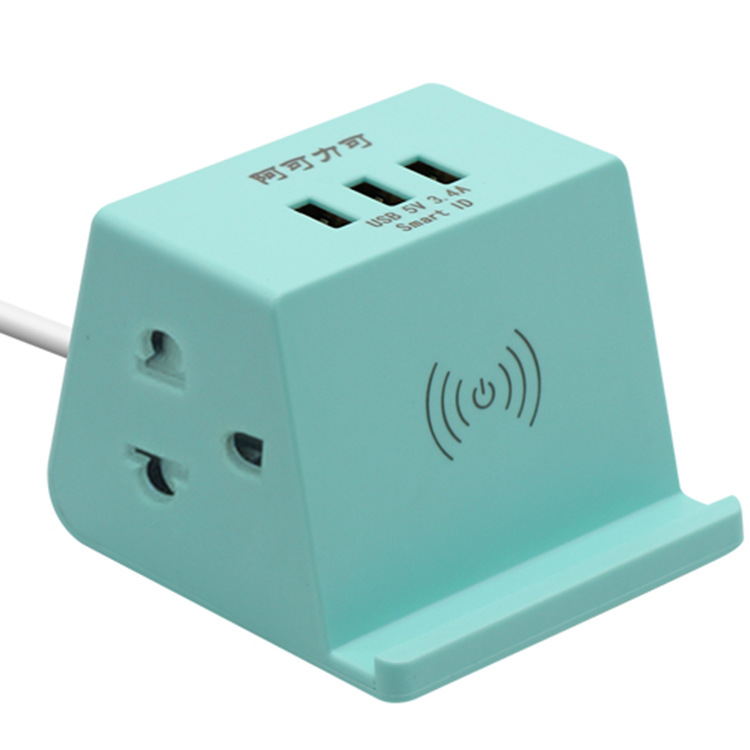 多功能插座电源插排usb5W手机无线充电外销接线板厂家外销旅行款