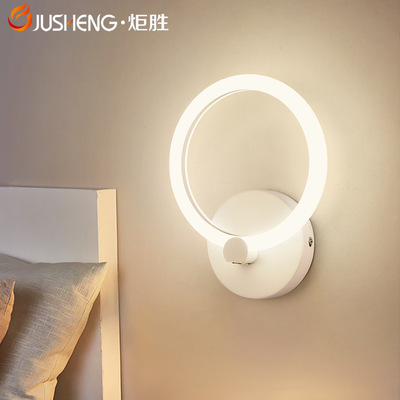 Ju wins Modern minimalist LED Wall lamp a living room bedroom Bedside Decorative lamp Northern Europe Acrylic circle Wall lamp