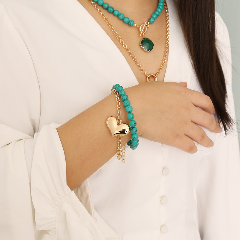 natural stone semi-precious stone multi-layer necklace