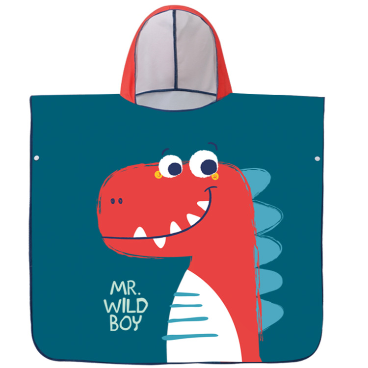 Toalla de baño para niños capa de dibujos animados con capucha bebé absorbente de secado rápido albornoz de natación niño playa toalla de playa portátil