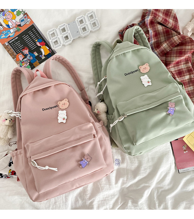 Simple Students Cute School Bag Vintage Soft Backpack display picture 54