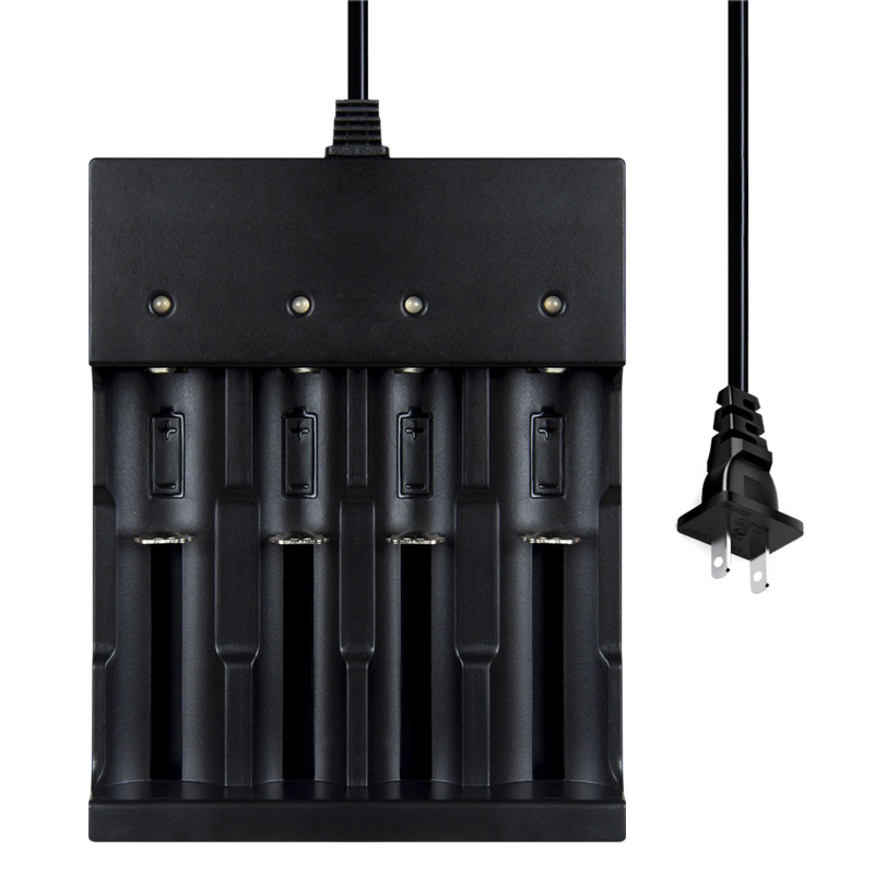 跨境 18650充电器 四槽锂电池充电器 手电筒电池充电器 正反可接