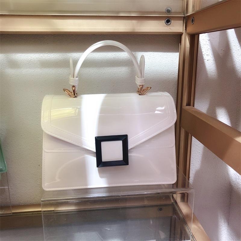 Clearance jelly bag, transparent pvc women's bag, gradient color small square bag, handbag, single-shoulder crossbody women's bag in stock undefined