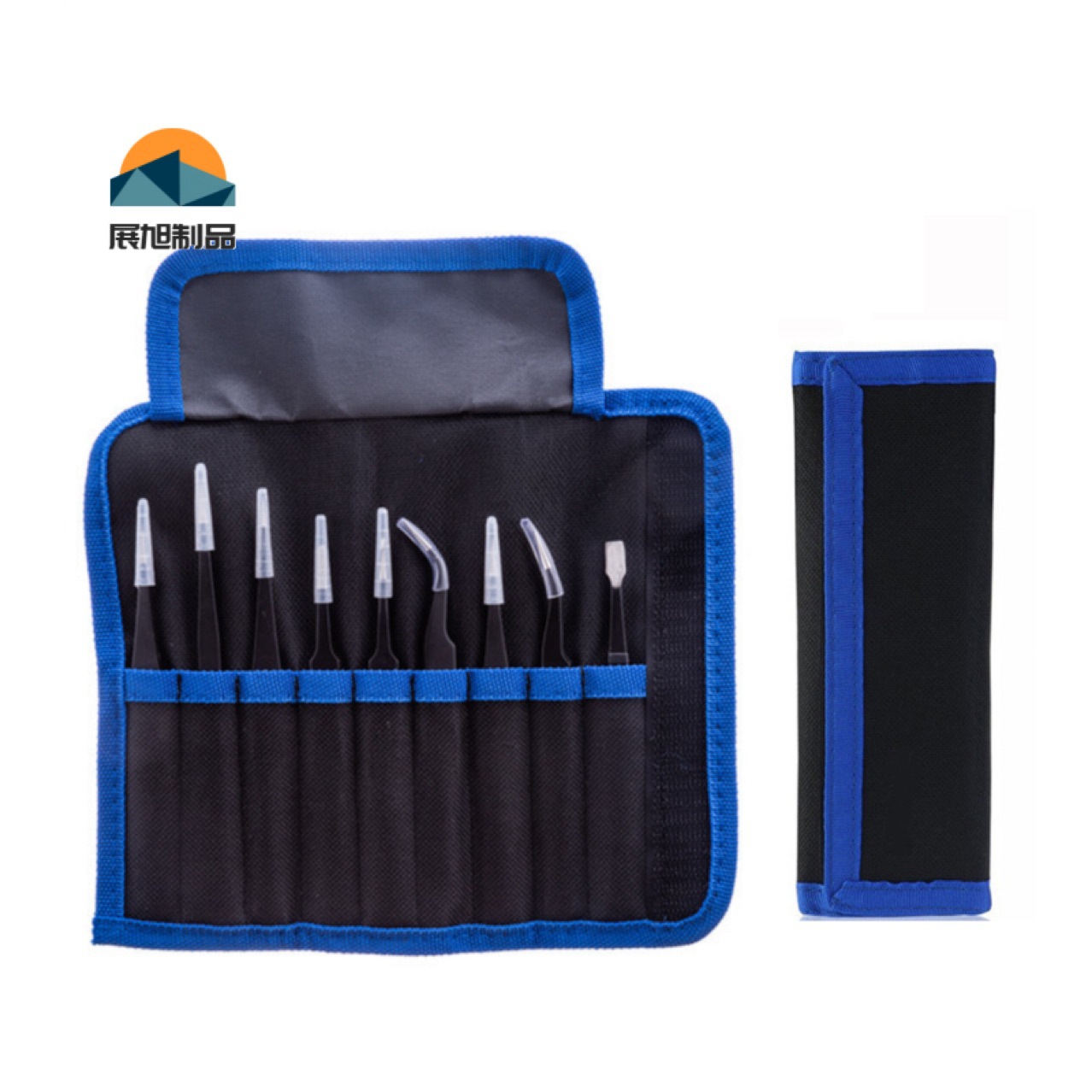 镊子帆布袋包套装防静电不锈钢镊子精密圆头弯头尖头防静电ESD镊