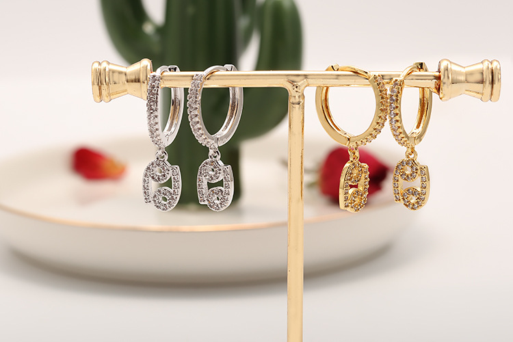 Classic Fashion Inlaid Zircon Constellation Earrings Wholesale display picture 4