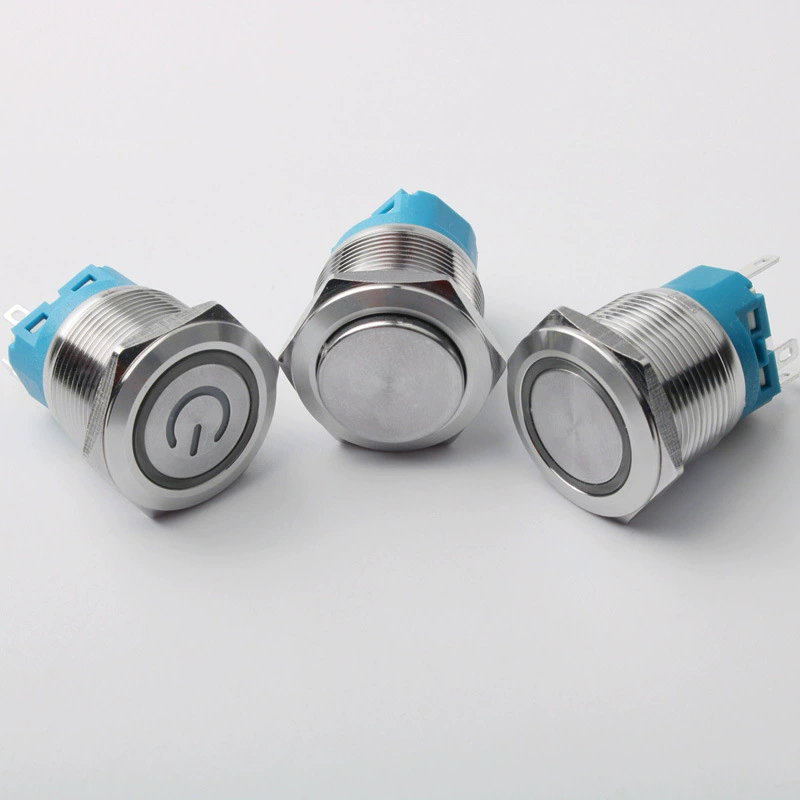 Metal button, switch key with light, light strip, 22mm, 6v, 12v, 24v