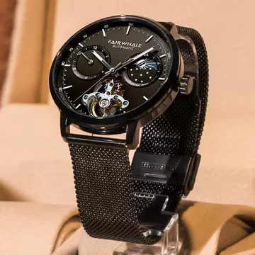 Mark Huafei Men's Watch Genuine Swiss Brand Watch Hollow out Mechanical Watch Wholesale Luxury Round Watch - ShopShipShake
