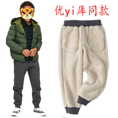 Children's clothing Boy Plush trousers children Sports pants Autumn and winter thickening Large girl keep warm cotton-padded trousers Winter clothes 2020