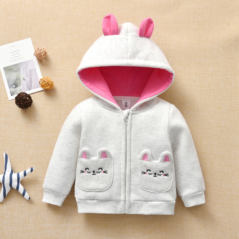 Automne hiver nouveau bébé veste décontractée bébé fille chaud manteau à capuche