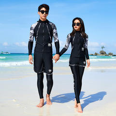 Factory direct sales of new couple wetsuits, men's and women's split long-sleeved trousers, zipper jellyfish suits, quick-drying surfing swimsuits