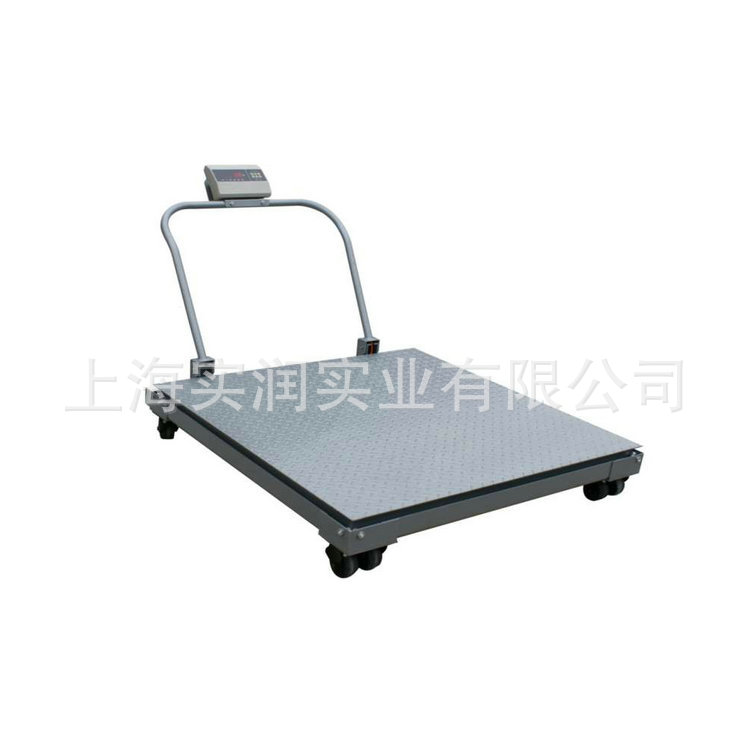SCS-3T移动地磅秤碳钢1*1米带滚轮小型电子磅1吨2吨3吨 可推可拉