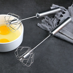 Stainless steel egg whisk home kitchen mixing tool cream egg mixer semi-automatic rotating beater