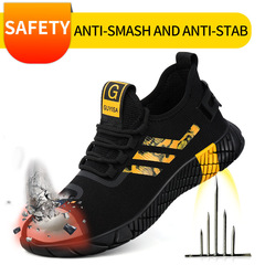 safety shoes labor protection shoes men's steel toe anti-smash and puncture-proof fashionable comfortable wear-resistant lightweight safety work shoes