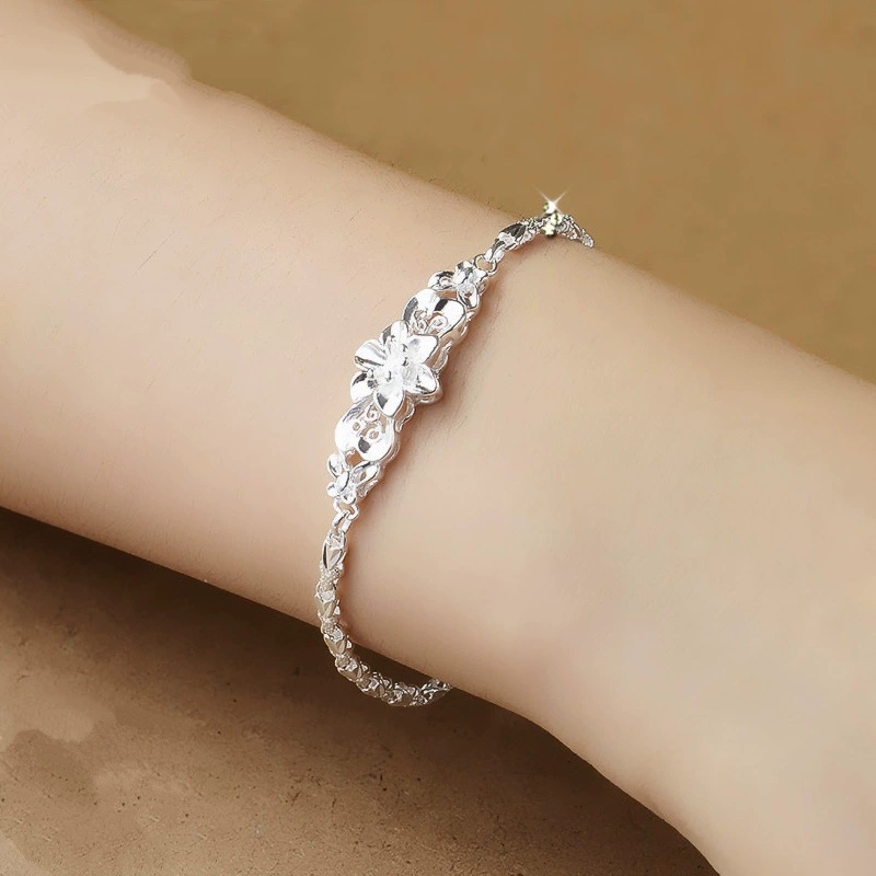 Серебряный браслет, цепочка, украшения, образец серебра 925, корейский стиль, подарок на день рождения