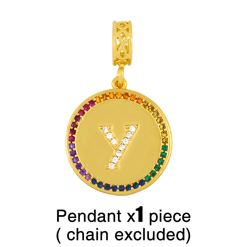 Vente Chaude Mode Plaque Ronde 26 Lettres Pendentif Collier En Gros display picture 15